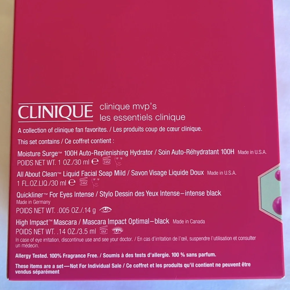 NWT Clinique MVP skincare & makeup set 4pc soap moisture surge mascara Retail$58 - Picture 3 of 5